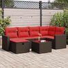 vidaXL Set Divani da Giardino 7 pz con Cuscini Marrone in Polyrattan