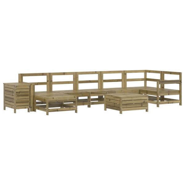vidaXL Set Divani da Giardino 9 pz in Legno Impregnato di Pino