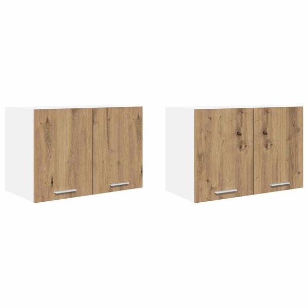 vidaXL Armadio pensile 2 pcs Rovere Artigiano e Bianco 60 x 31 x 40 cm