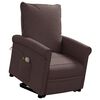 vidaXL Poltrona Alzapersona Massaggiante Marrone Scuro in Tessuto