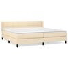 vidaXL Giroletto a Molle con Materasso Crema 200x200 cm in Tessuto