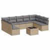 vidaXL Set Divano da Giardino 10 pz con Cuscini Beige in Polyrattan