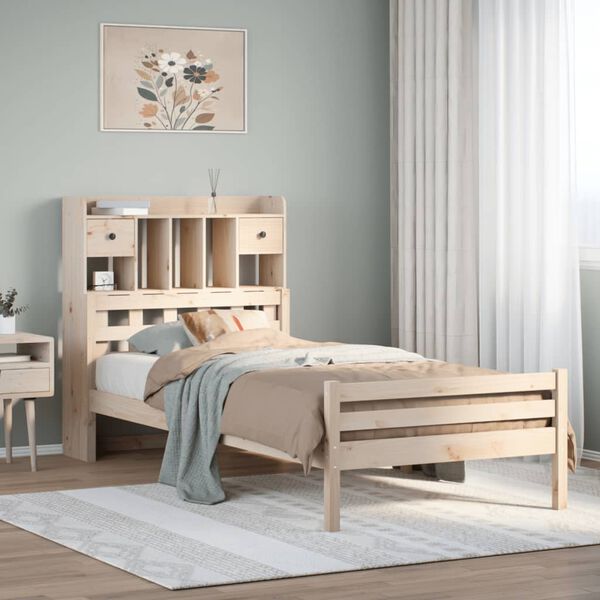 vidaXL Letto Libreria senza Materasso 100x200 cm in Legno di Pino
