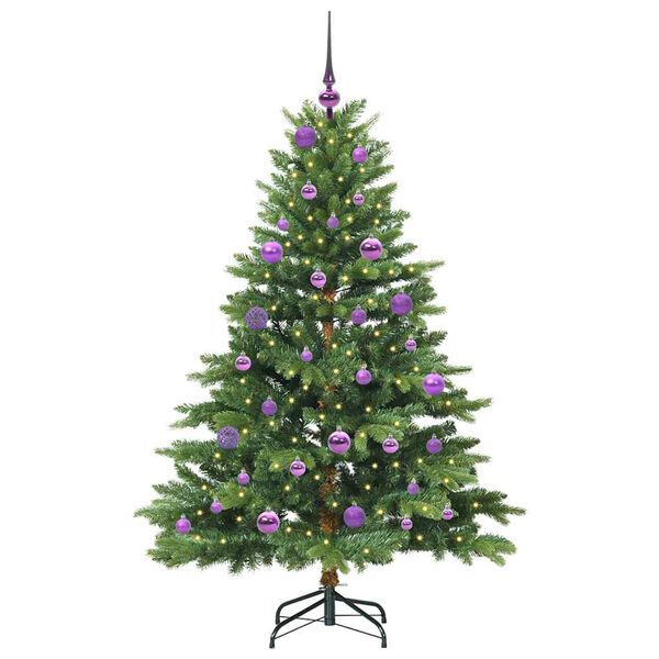 vidaXL Albero di Natale artificiale con 150 LED Verde 150 cm PE e PVC
