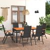 vidaXL Set da Pranzo da Giardino 7 pz Nero e Marrone