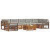 vidaXL Set di divani da esterno 8 pcs Grigio Naturale e Chiaro