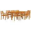 vidaXL Set da Pranzo per Giardino 9 pz Marrone