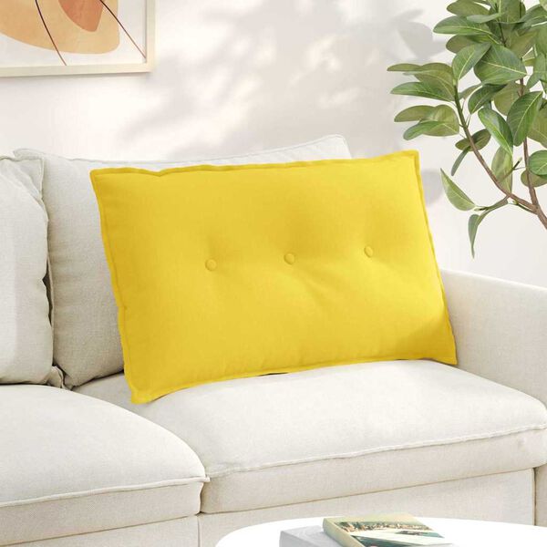 vidaXL Cuscino per Schiena Giallo Chiaro 80 x 19 x 50 cm Tessuto