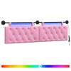 vidaXL Testiera sospesa Con luce LED Rosa Tessuto