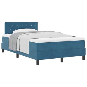 vidaXL Letto a molle con materasso Blu Scuro 120 x 190 cm Velluto
