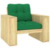vidaXL Sedia da Giardino Cuscini Verdi in Legno di Pino Impregnato