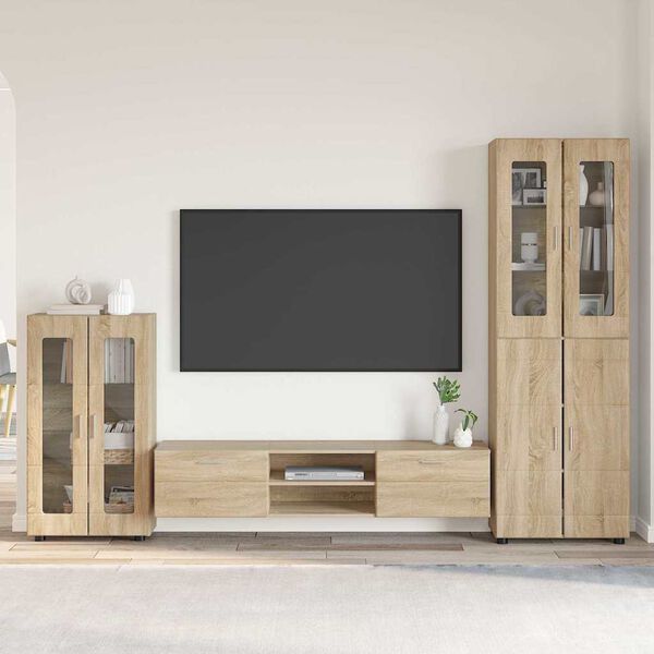 vidaXL Set mobile TV con cassetto Rovere Sonoma Legno multistrato