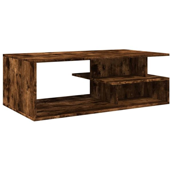 vidaXL Tavolino da Salotto Rovere Fumo 102x55x35 cm Legno Multistrato