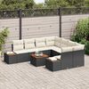 vidaXL Set Divano da Giardino con cuscino 9 pcs Nero Poly Rattan