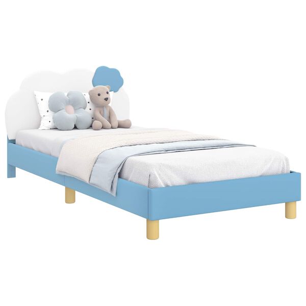 vidaXL Struttura letto bambini con testata Blu 80 x 200 cm PU