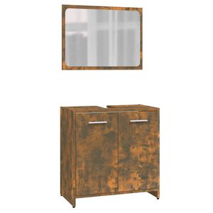 vidaXL Set di Mobili da Bagno Rovere Fumo in Legno Multistrato