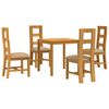 vidaXL Set da pranzo 5 pz Beige Legno di Quercia Massello