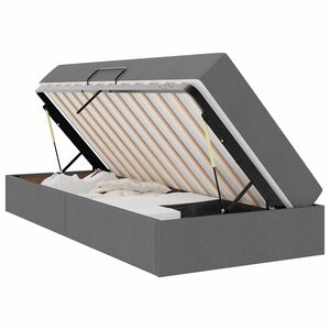 vidaXL Letto con contenitore e materasso Grigio scuro 100 x 200 cm