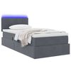 vidaXL Letto con contenitore e LED Grigio scuro 90 x 190 cm Velluto
