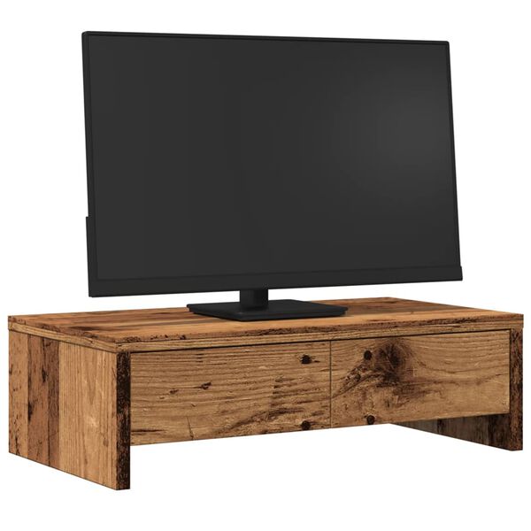 vidaXL Supporto Monitor con Cassetti Legno 50x27x15 cm in Truciolato
