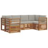 vidaXL Set divani con cuscino 6 pcs Grigio Naturale e Chiaro