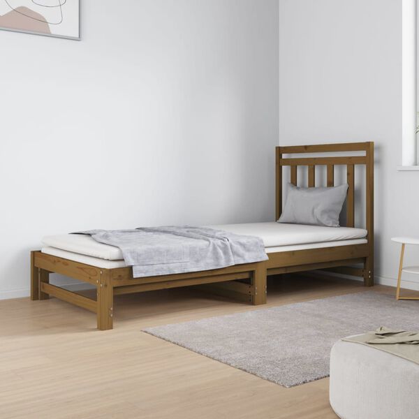 vidaXL Dormeuse Estraibile Ambra 2x(90x190) cm Legno Massello di Pino