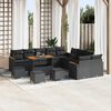 vidaXL Set Divano da Giardino 14 pcs Nero polyrattan