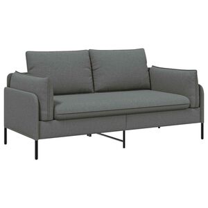 vidaXL Divano a 2 Posti Grigio Scuro 188 x 81 x 89 cm Tessuto