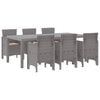vidaXL Set da Pranzo per Giardino 7 pcs Grigio Chiaro Polipropilene