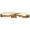 vidaXL Set di divani da esterno 9 pz Naturale e Crema