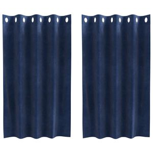 vidaXL Tende 2 pz Blu Scuro 140 x 140 cm Velluto