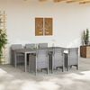 vidaXL Set da Pranzo per Giardino 7 pcs Grigio chiaro Rattan Polt