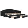 vidaXL Divano Letto Estraibile con Cassetti Nero 90x190 cm in Velluto