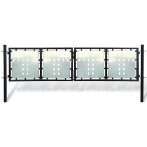 vidaXL Cancello per Recinzione a una Porta Nero 300x75 cm