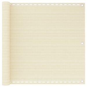 vidaXL Schermo Frangivista per Balcone Crema 90x600 cm in HDPE