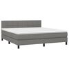 vidaXL Letto a Molle Materasso e LED Grigio Scuro 160x200cm in Tessuto