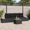 vidaXL Set Divano da Giardino 5 pcs Nero
