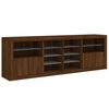 vidaXL Credenza con Luci LED Rovere Marrone 202x37x67 cm