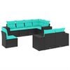 vidaXL Set Divani da Giardino 8 pz con Cuscini Nero in Polyrattan