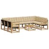 vidaXL Set di divani da esterno con cuscino 10 pcs Bianco e Beige