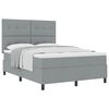 vidaXL Letto a molle con materasso Grigio chiaro 140 x 200 cm Tessuto