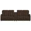 vidaXL Divano Massaggiante 4 Posti e Portabicchieri Marrone Similpelle