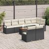 vidaXL Set Divano da Giardino con cuscino 9 pcs Nero polyrattan