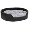 vidaXL Lettino per Cani Nero e Grigio 99x89x21 cm Peluche e Similpelle
