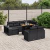vidaXL Set Divani da Giardino 11 pz con Cuscini in Polyrattan Nero