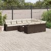 vidaXL Set Divani da Giardino 11 pz con Cuscini Polyrattan Marrone