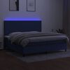 vidaXL Letto a Molle Materasso e LED Blu 200x200cm in Tessuto