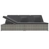 vidaXL Lettino Reclinabile con Cuscini in Polyrattan Grigio Scuro