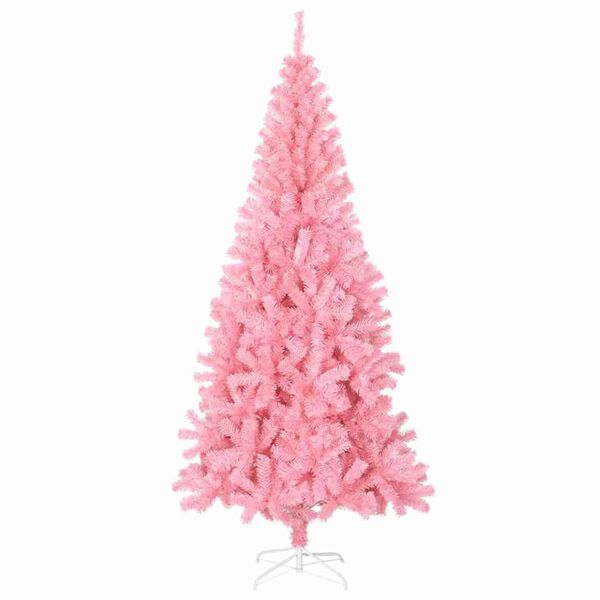 vidaXL Albero di Natale con 300 LED con supporto Rosa 180 cm PVC