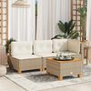 vidaXL Divano Angolare da Giardino con Cuscini Beige in Polyrattan